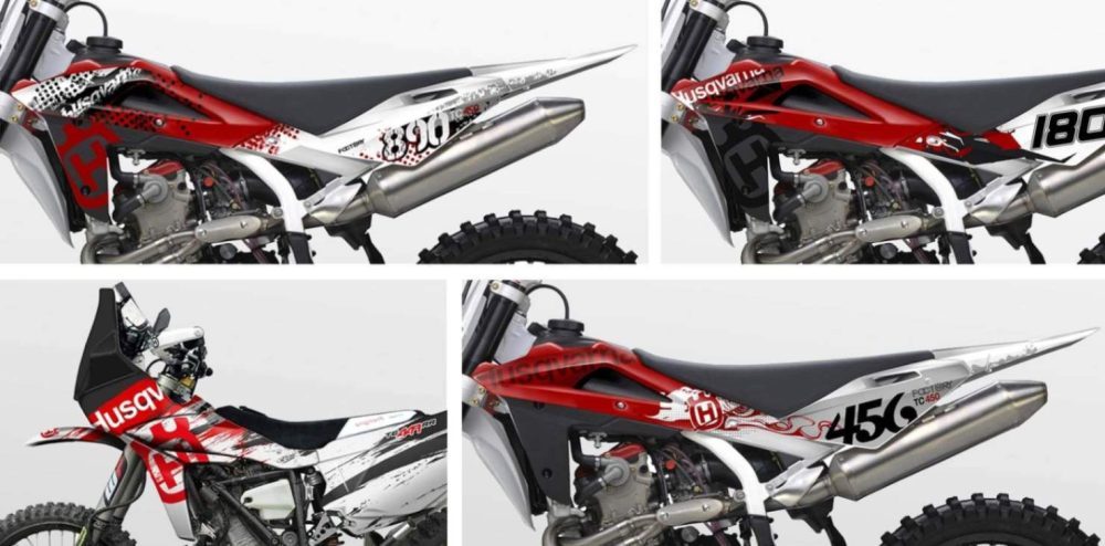 Una vestizione di una moto disegnata per il team italiano di corse Husqvarna